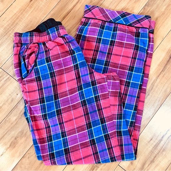 Victoria Secret plaid pajama pants red glitter small cotton - Picture 1 of 7